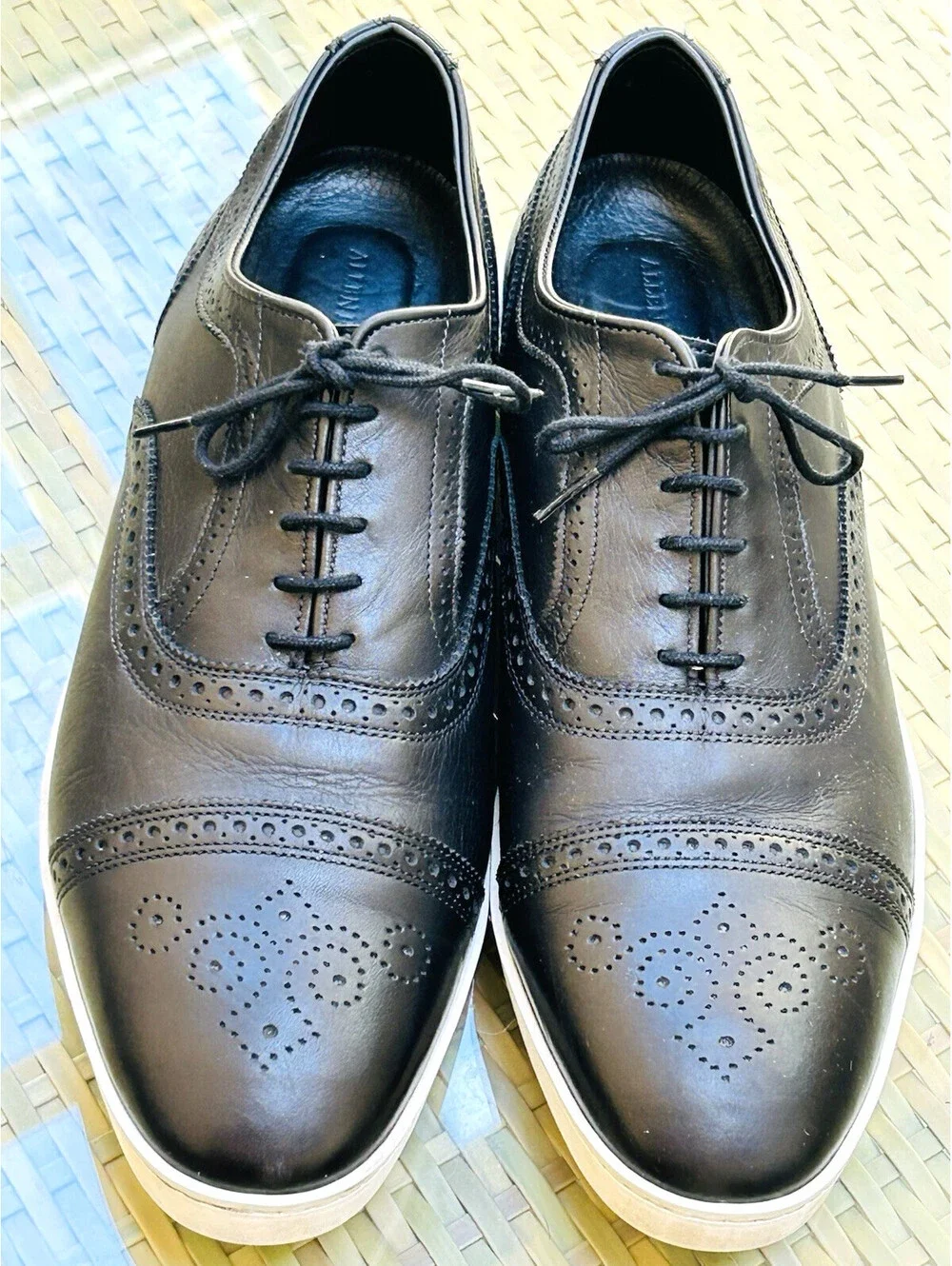 Allen Edmonds Strand Oxford Dress Sneaker Shoe Black Leather Wingtip 13 EEE 3E